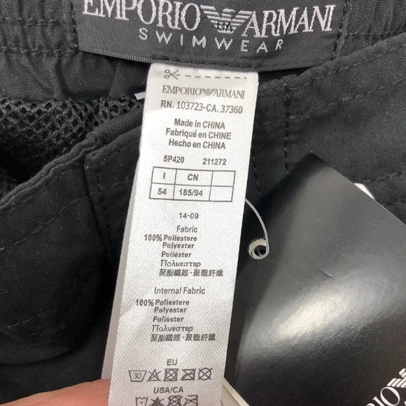 Giorgio Emporio Armani Swim Boxer Brief Black Trunks Men's 54 US